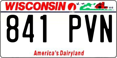 WI license plate 841PVN
