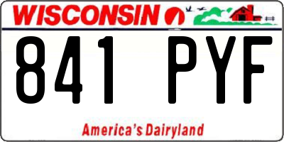 WI license plate 841PYF