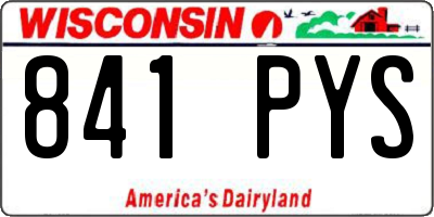 WI license plate 841PYS