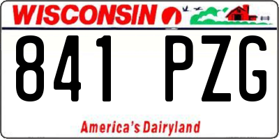WI license plate 841PZG