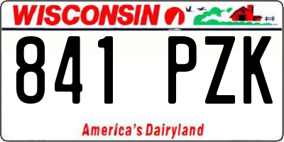 WI license plate 841PZK