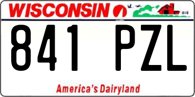 WI license plate 841PZL