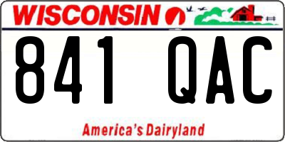 WI license plate 841QAC