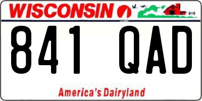 WI license plate 841QAD
