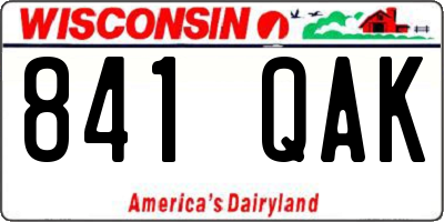 WI license plate 841QAK