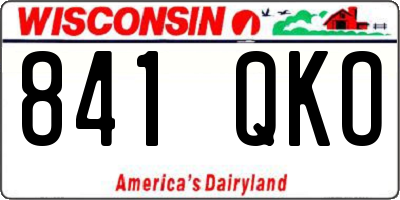 WI license plate 841QKO