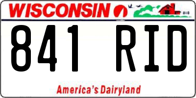 WI license plate 841RID