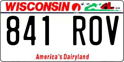 WI license plate 841ROV