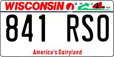 WI license plate 841RSO
