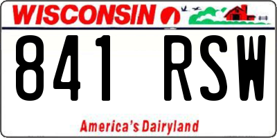 WI license plate 841RSW