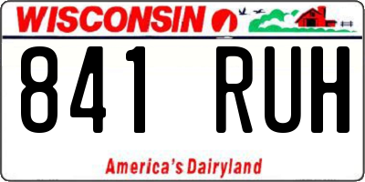 WI license plate 841RUH