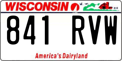 WI license plate 841RVW