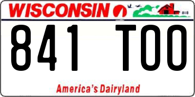 WI license plate 841TOO