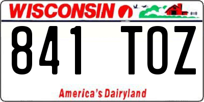 WI license plate 841TOZ