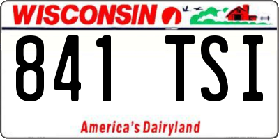 WI license plate 841TSI