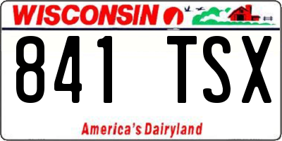 WI license plate 841TSX