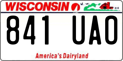 WI license plate 841UAO