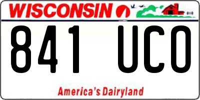 WI license plate 841UCO