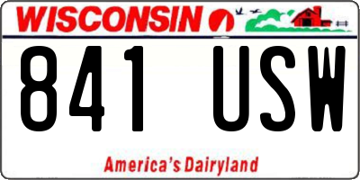 WI license plate 841USW