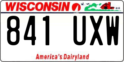 WI license plate 841UXW