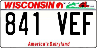 WI license plate 841VEF