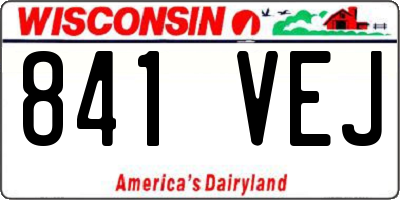 WI license plate 841VEJ