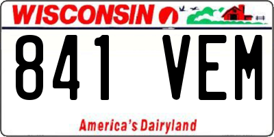 WI license plate 841VEM