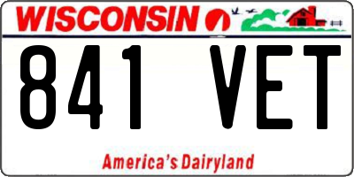 WI license plate 841VET