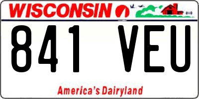 WI license plate 841VEU