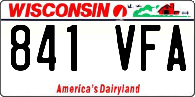 WI license plate 841VFA