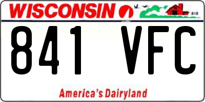 WI license plate 841VFC