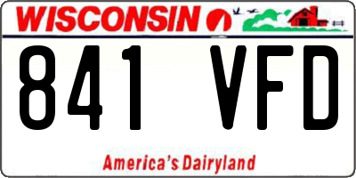 WI license plate 841VFD
