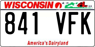 WI license plate 841VFK