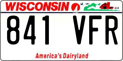 WI license plate 841VFR