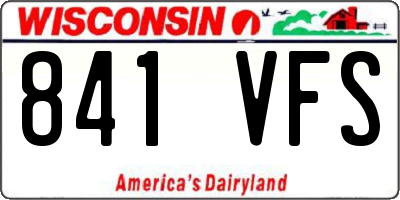 WI license plate 841VFS