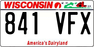 WI license plate 841VFX