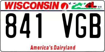 WI license plate 841VGB