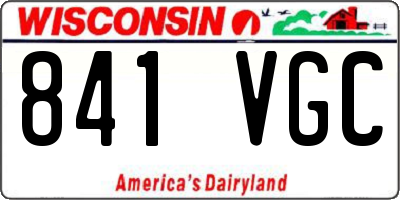WI license plate 841VGC