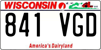 WI license plate 841VGD