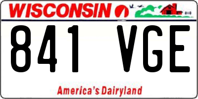 WI license plate 841VGE