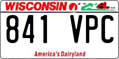 WI license plate 841VPC