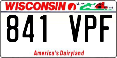 WI license plate 841VPF