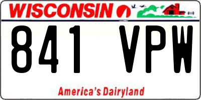 WI license plate 841VPW