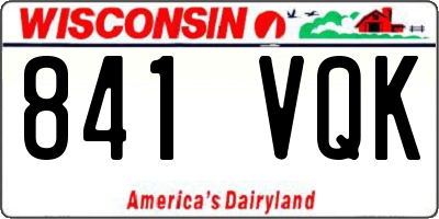 WI license plate 841VQK
