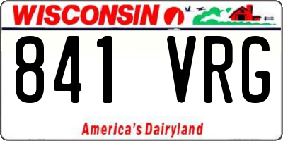 WI license plate 841VRG