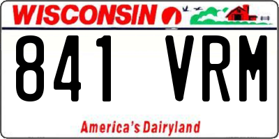WI license plate 841VRM