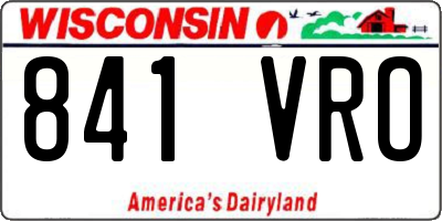 WI license plate 841VRO