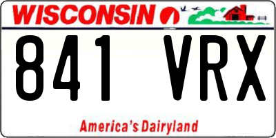 WI license plate 841VRX