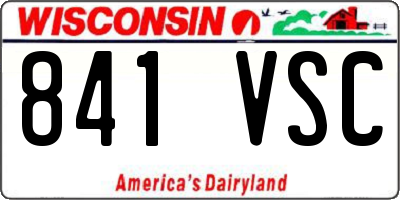 WI license plate 841VSC