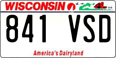WI license plate 841VSD